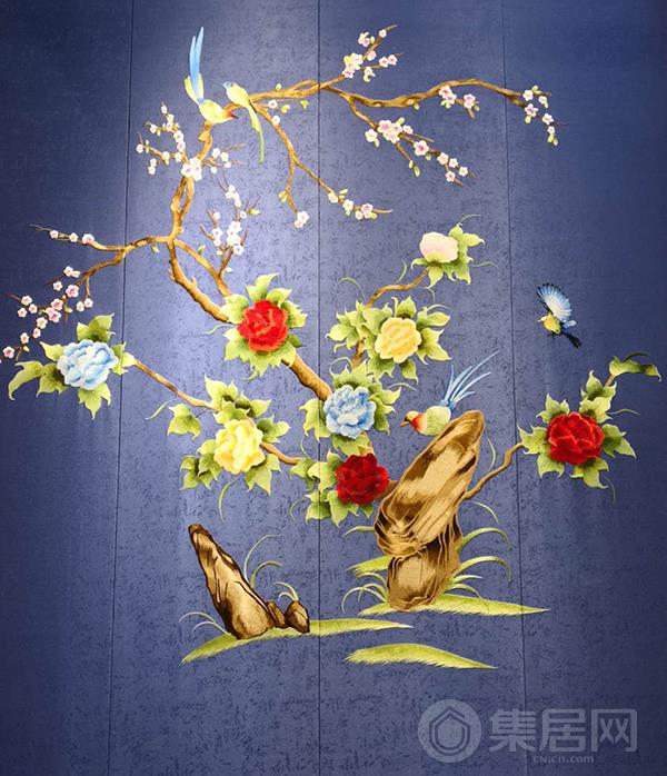 启上刺绣集成背景墙产品